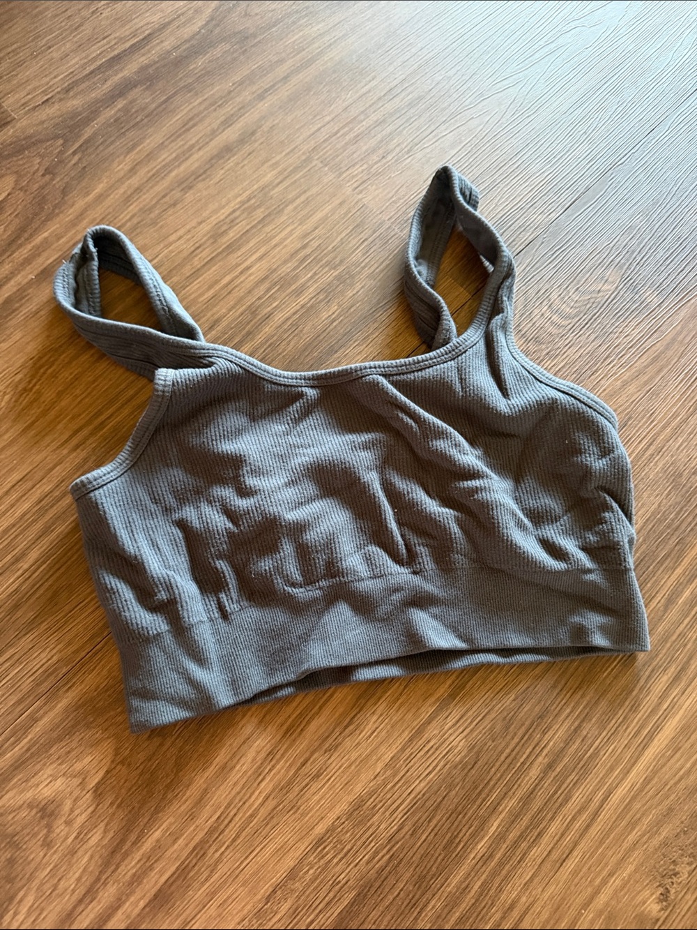 Fabletics Ribbed Scoop Bralette - Charcoal Gray